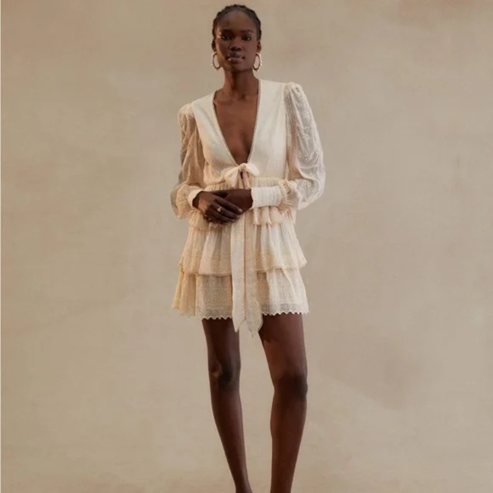 Hemant & Nandita Veda Quilted Nude Dress